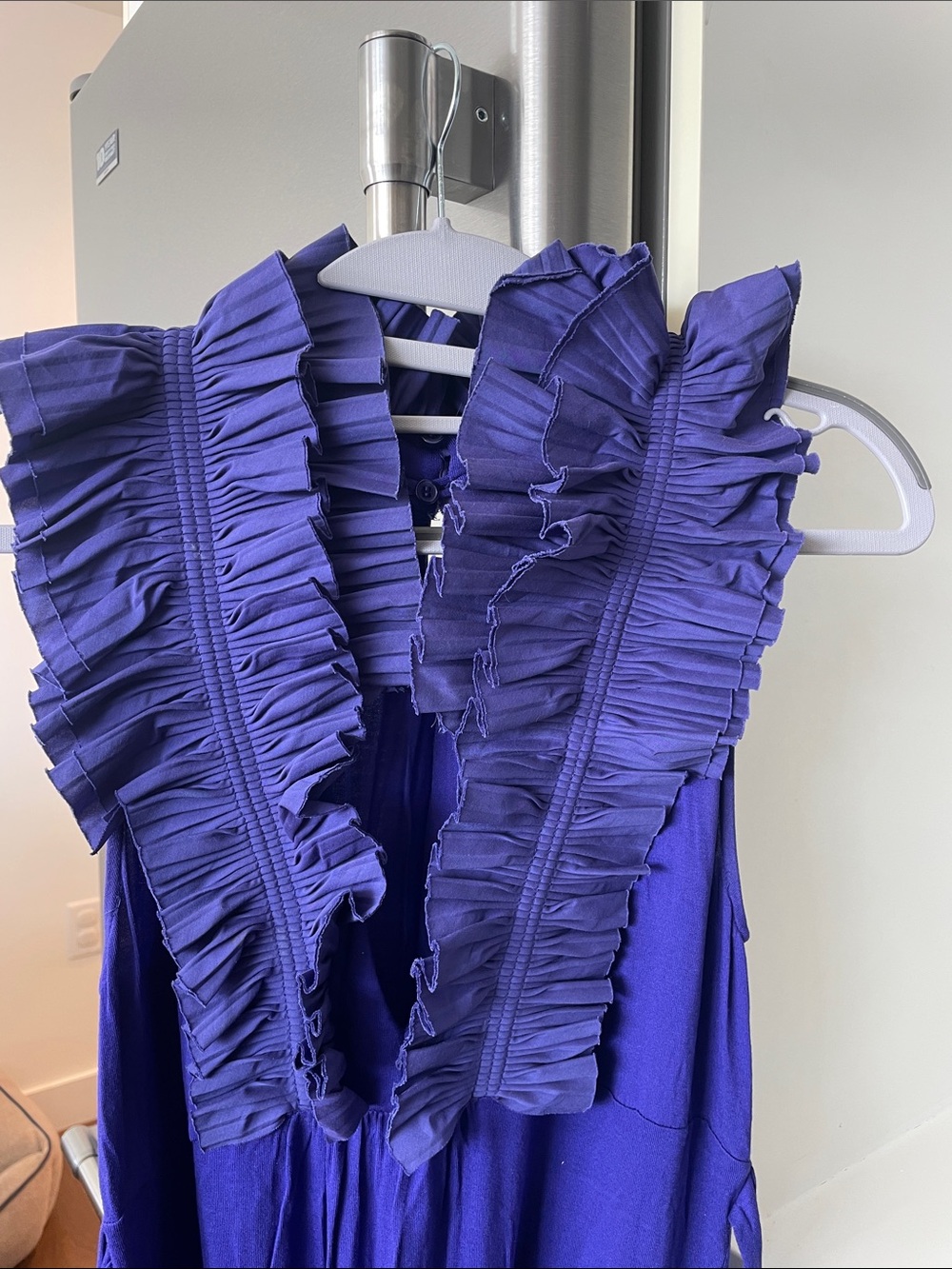 BCBGMaxAzria Deep Purple Ruffle Maxi Dress - Picture 2 of 4